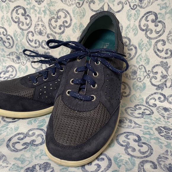 Padders Harp Womens UK8/US10 Blue Suede Lace Up Comfort shoe - Picture 2 of 9
